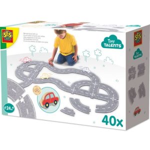 SES Creative – Vilten Wegcircuit 40-delig met auto