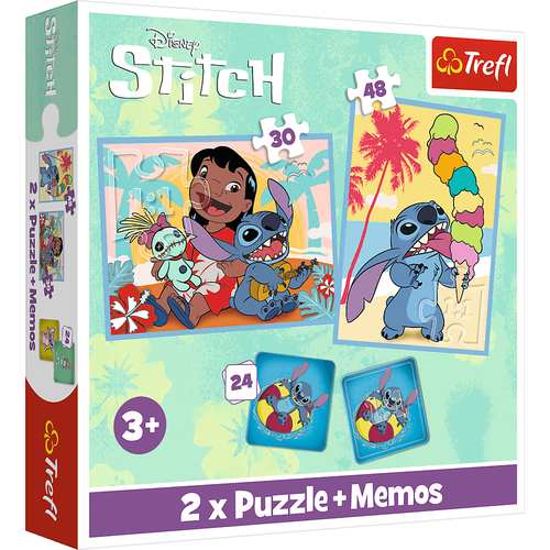 Trefl 2in1 - Lilo & stitch puzzel 30&48st + memory