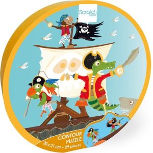 Scratch Compact Puzzel 29 st Contour Puzzel Piraat