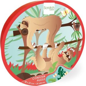 Scratch Compact Puzzel 35 st Contour Puzzel Luiaard