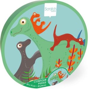Scratch Compact Puzzel 30 st Contour Puzzel Dino