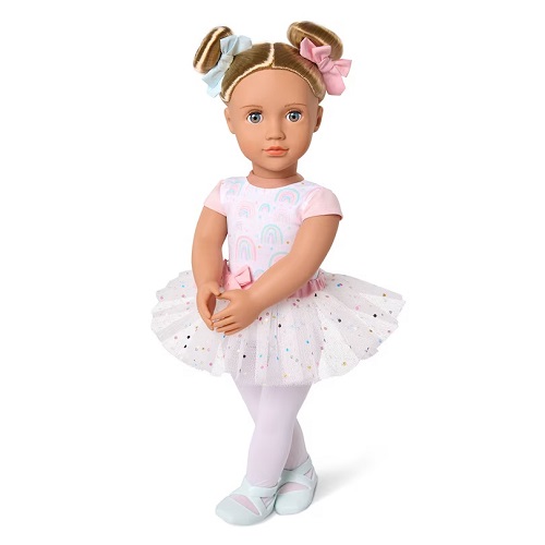Pop 45cm - ballet Kassia met regenboog outfit