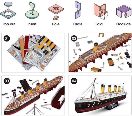 Cubic Fun 3D Puzzel - Titanic LED - Afbeelding 3
