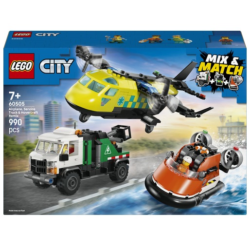 Lego City - Vliegtuig, servicewagen en hovercraft remix