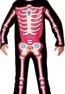 Skelet Day of the Dead Roze, 3-4 jaar