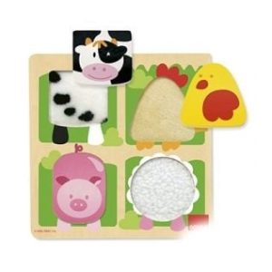 Goula – Houten Puzzel – Boerderijdieren – 4 Stukjes