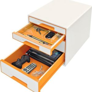 WOW desk cube 4 laden wit/oranje