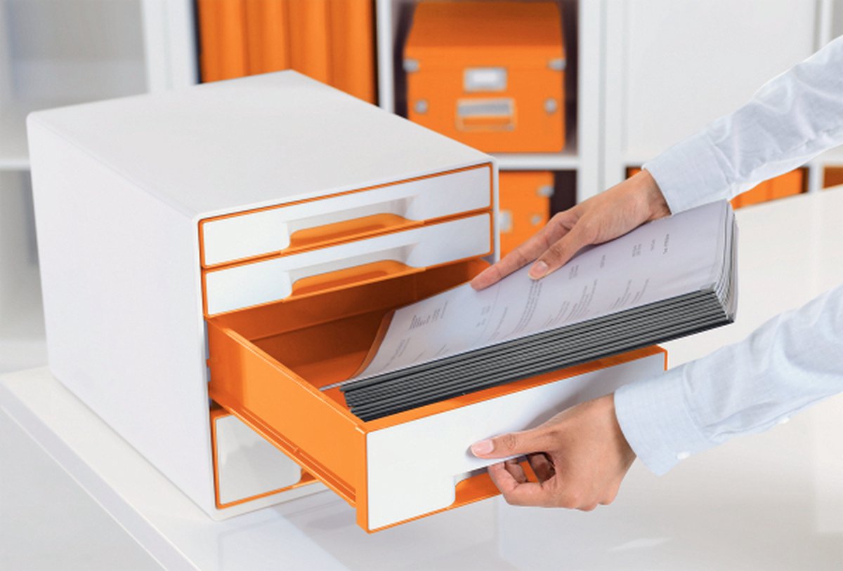 WOW desk cube 4 laden wit/oranje - Afbeelding 3