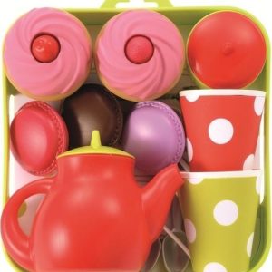 Theeservies dienblad met cupcakes