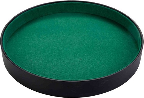 Pokerpiste Ø 26cm in kunstleder met groen vilt