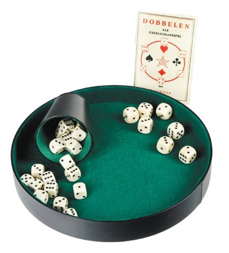 Pokerpiste Ø 26cm in kunstleder met groen vilt - Afbeelding 2