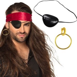 Piratenset (ooglapje en oorbel)