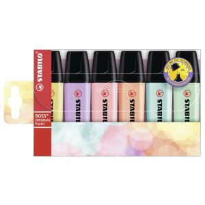 Markeerstift pastel – STABILO BOSS ORIGINAL Pastel – Etui 6 pastel kleuren