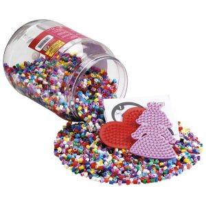 Hama Strijkkralen + grondplaat in pot – Hond/zeshoek 7000stuks