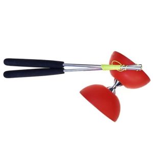 Acrobat 105 Rubber Diabolo red + aluminium hand sticks