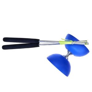Acrobat 105 Rubber Diabolo blue + aluminium hand sticks