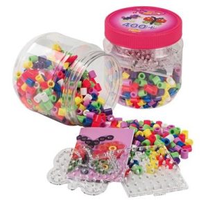 Hama MAXI Strijkkralenset in (roze) pot – 400stuks