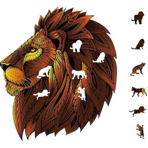 2D Rainbow Wooden Puzzel (121stuks) – Leeuw