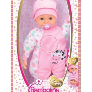 Bambolina Amore Babypop (46cm) met huilgeluidjes en fopspeen