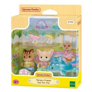 Sylvanian Families – Trio peutervriendjes – Zwembad Fun