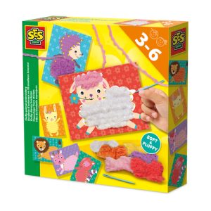 SES Creative – Fluffy dieren borduren