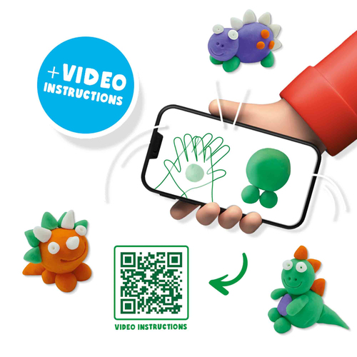 SES Creative FunDo klei - Dino's (3x90gr + 1x40gr) - Afbeelding 4