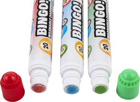 Bingo stiften/markers/dabbers - 3stuks (blauw/geel/rood) - Afbeelding 3