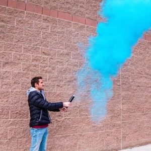 Holi powder shooter gender reveal blauw (30cm)