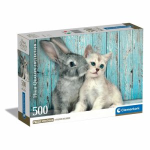 Clementoni Puzzel 500st Cat & Bunny Compact