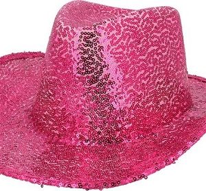 Hoed rodeo party fel roze