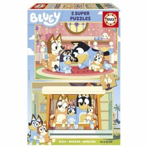 Educa – Houten Puzzel 2X16 st. Bluey