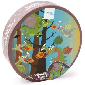 Scratch Compact Puzzel 29 st Contour Puzzel Draken