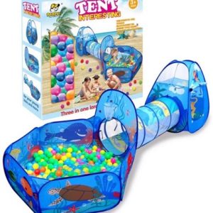 Ballentent met kruiptunnel met 100 ballen
