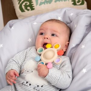 Tickit Silisoft Drukgaatjes Bijtspeelgoed Regenboog (0+m)