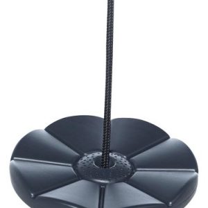 Kunststof schotelschommel-zwart gevlochten touw