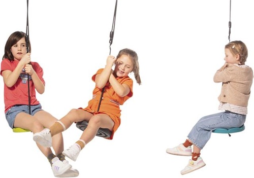 Kunststof schotelschommel-zwart gevlochten touw - Afbeelding 2