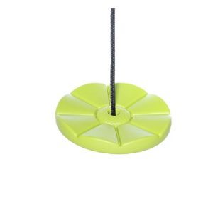 Kunststof schotelschommel-zwart gevlochten touw-limoengroen