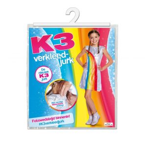 K3 Verkleedjurkje glitter – maat 9 tot 11 jaar