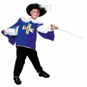 Kostuum Musketier – blauw – maat 164
