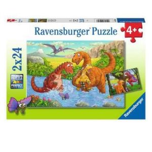Puzzel (2x24stuks) – Spelende dino’s