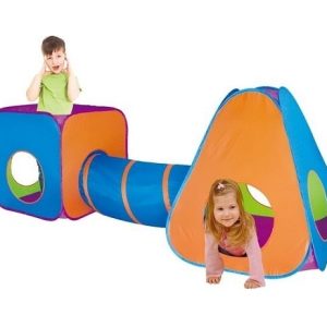 Speeltent met tunnel (265x95x100cm) + 100 ballen