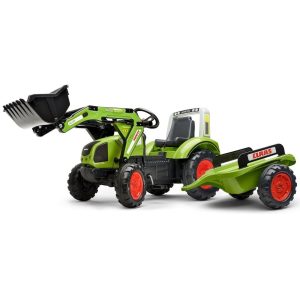 Falk – Tractor “Claas Arion 430” met frontlader + aanhangwagen – groen