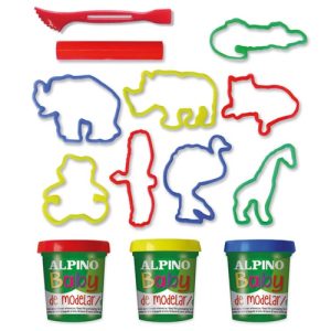 Alpino Baby Boetseerklei – 3 potjes x 85gr + accessoires