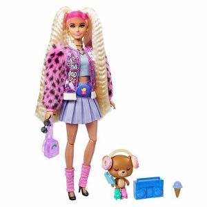 Barbie Extra Doll met college-jasje met bont