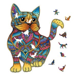 2D Rainbow Wooden Puzzel (99stuks) – Kat