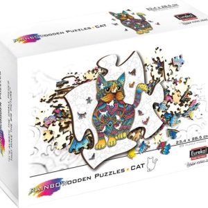 2D Rainbow Wooden Puzzel (99stuks) – Kat