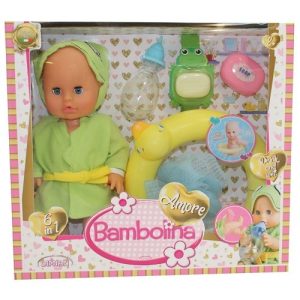 Bambolina Amore Babypop (30cm) met bad en accessoires