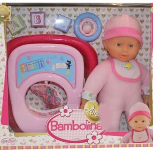 Bambolina Amore Babypop (30cm) met loopstoeltje en accessoires