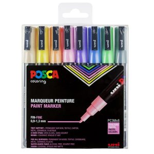 Posca Paint Marker op waterbasis (1,5mm) – 8stuks (pastel kleuren)