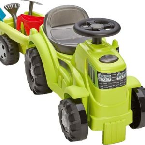 Ecoiffier Tractor loopwagen met aanhangwagen + toebehoren